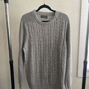 Primark Gray Crewneck Cable Knit Sweater